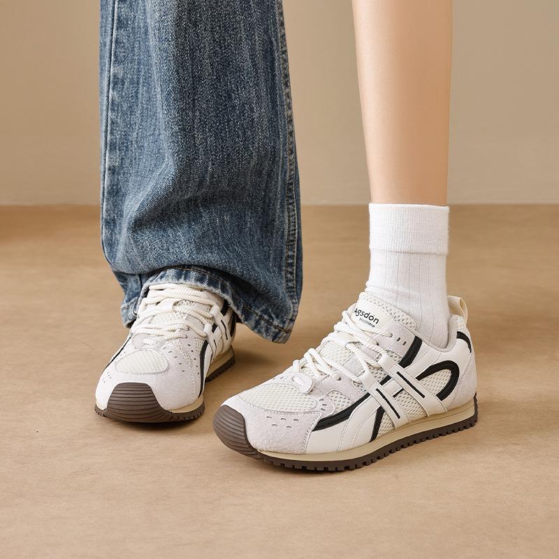 Augustus Dengde Training Shoes Women's 2025 New Autumn Platform White Sports and Leisure Shoes Retro Forrest Gump Barefoot Shoes