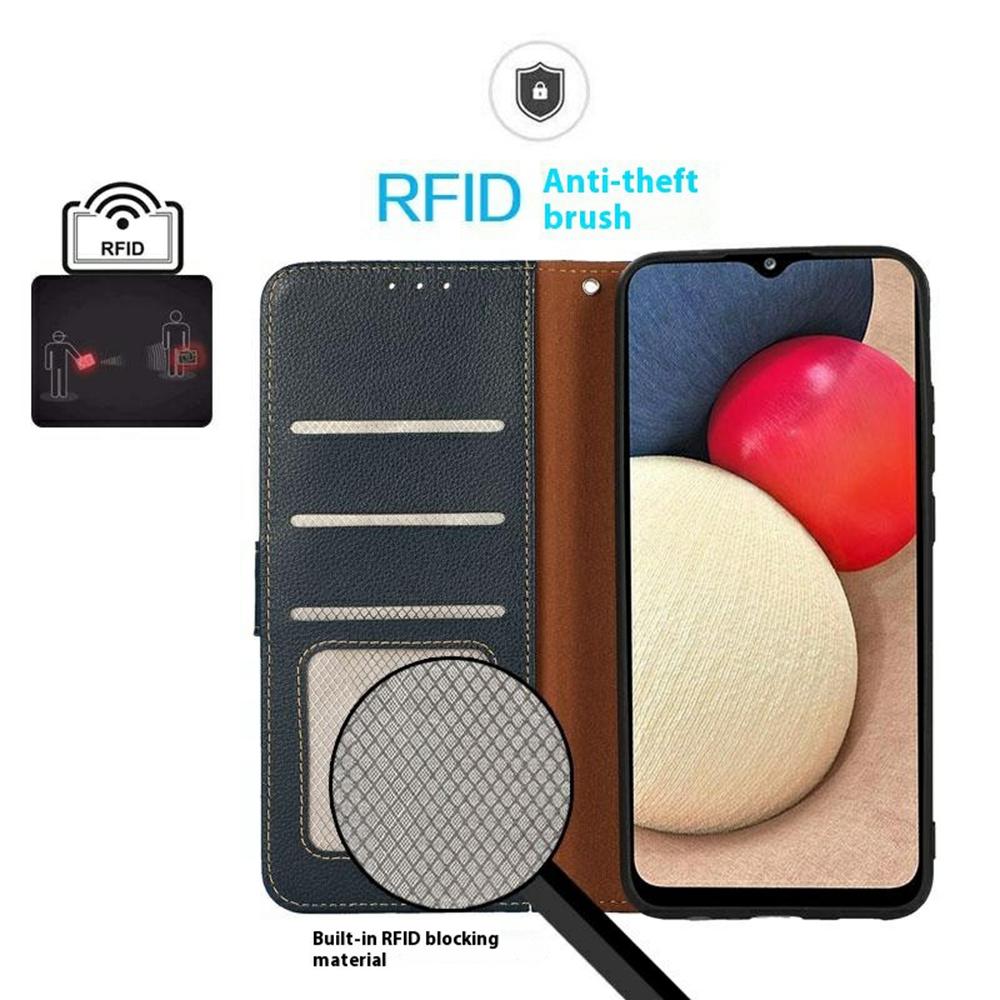 KHAZNEH For Samsung Galaxy XCover7 Pro Case RFID Blocking Wallet PU Leather Phone Cover with Strap
