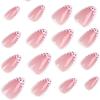 Polka Dot French Wearable Short Almond Fake Nails - Nail Art Tips