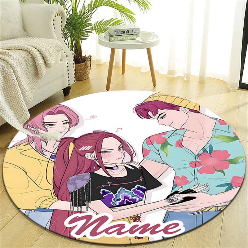 Personalized K-KPop Demon Hunters Round Chair Office Rug - Perfect for Mat, Office Chair & More - Ideal Gift for Birthdays and Holidays