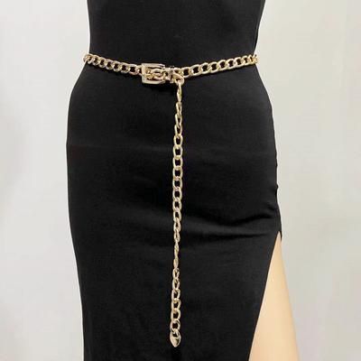 European and American Simple Thick Chain Belt Buckle Waist Chain for Women Fashion Trendy Waist Decoration Personalized Punk Metal Chain Waist Chain