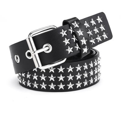 Personalised Punk Studded Belt with Star Pattern Women's Trendy Jeans Accessories Fashion and Versatile Student Belt