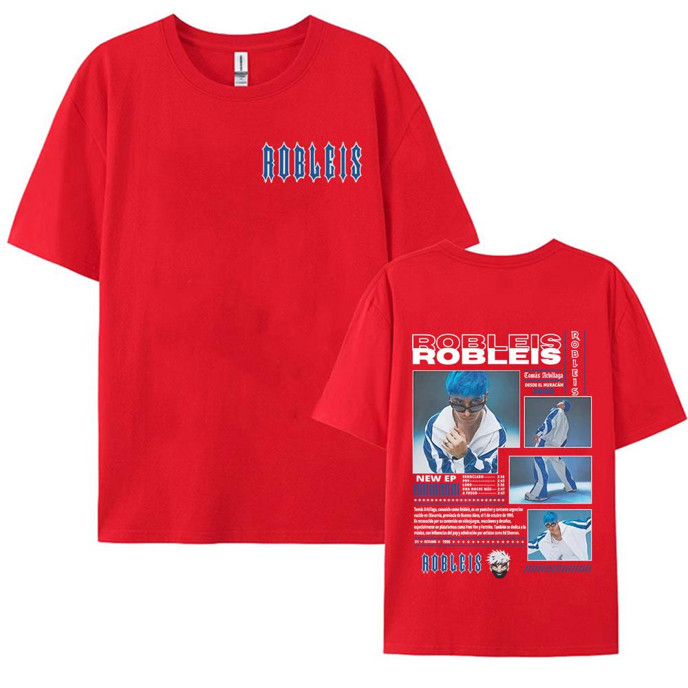 

Rapper Robleis Album Tour 2025 Cover Tee Shirt Men Women Summer Harajuku High Street Oversized Tshirt Pop Music Cotton T Shirts S