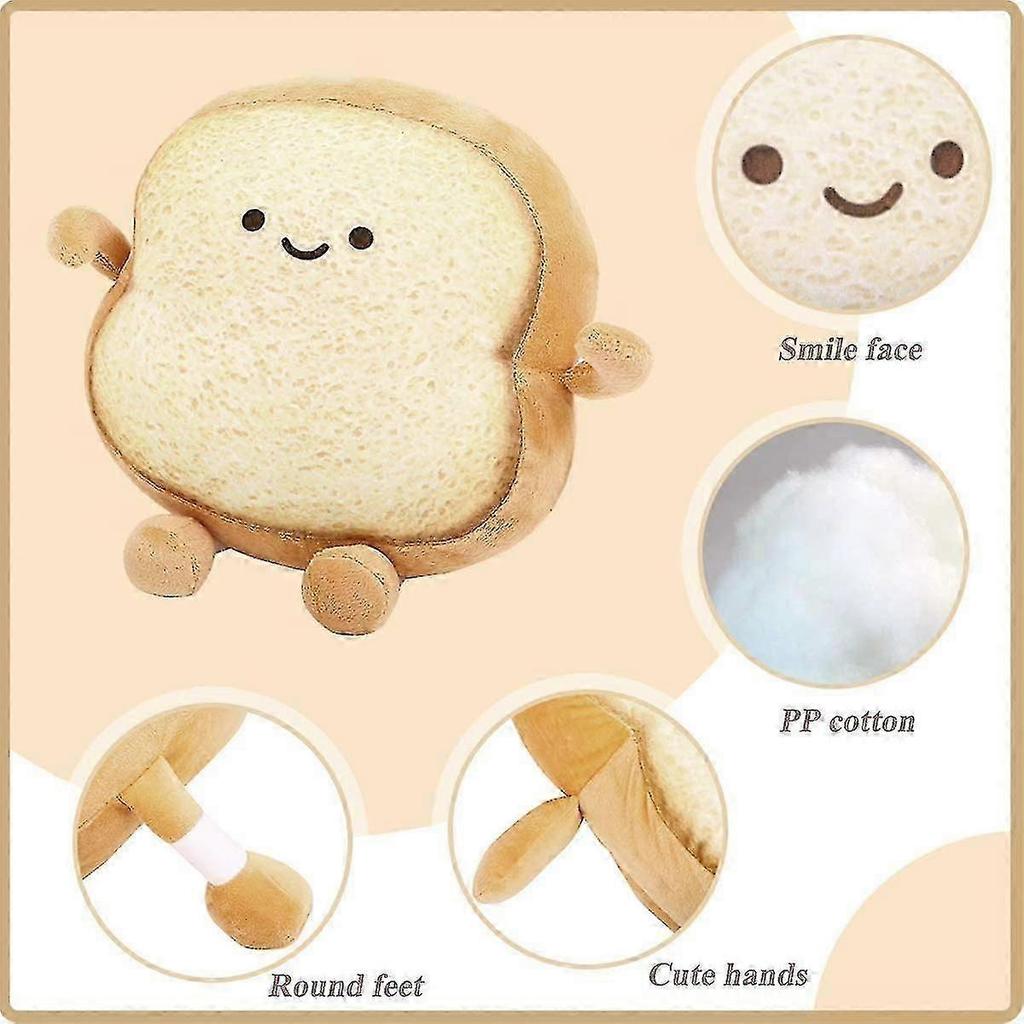 Toast Bread Pillow Funny Food Plush Toy Pillows Small Cute Stuffed Plush Toast Sofa Pillow (toast Bread,golden)