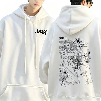 Anime Czarne Kamienie Oosaki Nana Honjo Ren Bluza z kapturem Mężczyźni Kobiety Manga Y2k Oversize Streetwear Unisex Moda Vintage Bluzy z kapturem