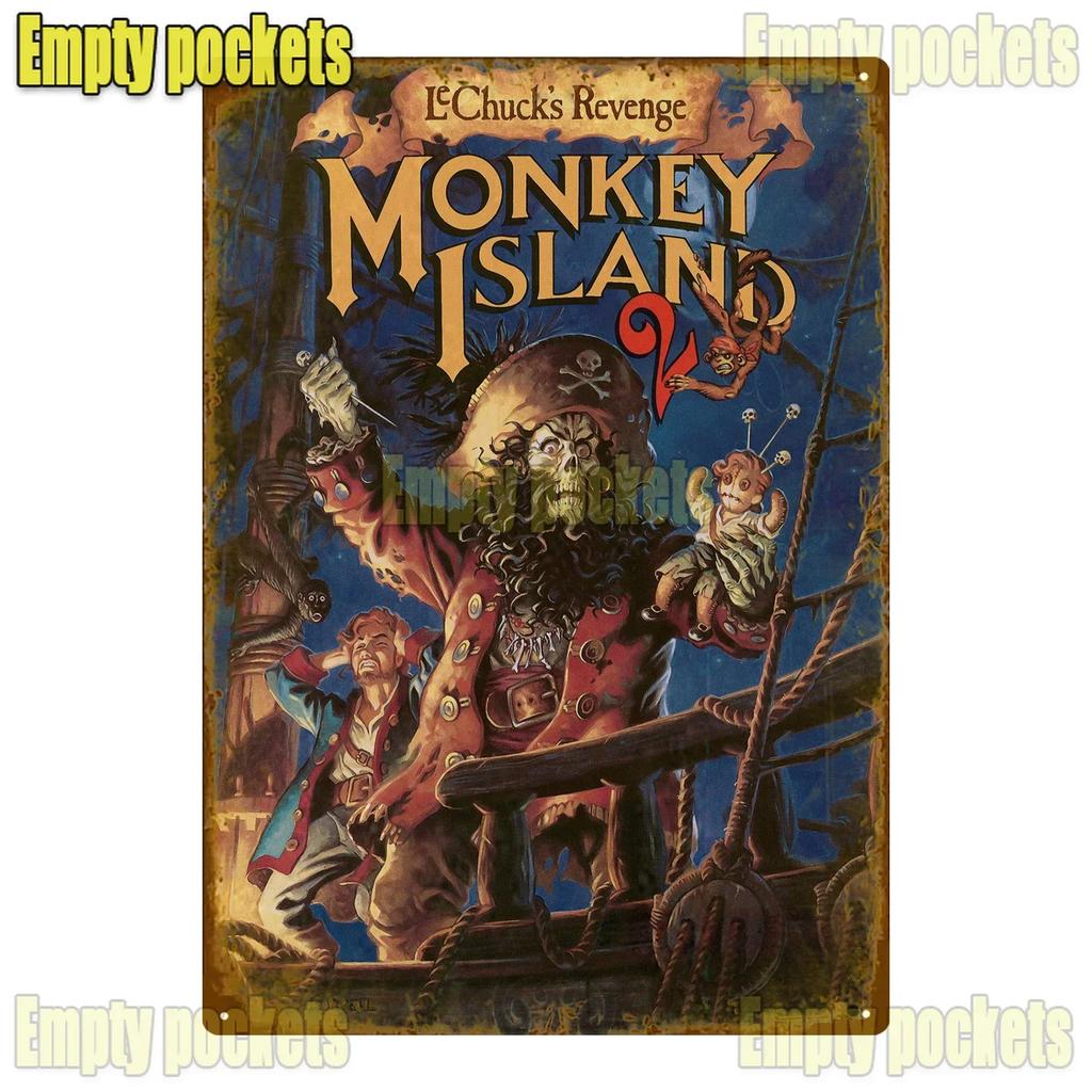 Klasická hra The Secret Of Monkey Island Kovové cedule Dekorace do garáže Domácí kino Design kuchyně Plechový znak Plakáty dárek pro děti