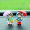 Creative Cartoon Girl Umbrella Car Ornament - Cute Interior Decoration Gift