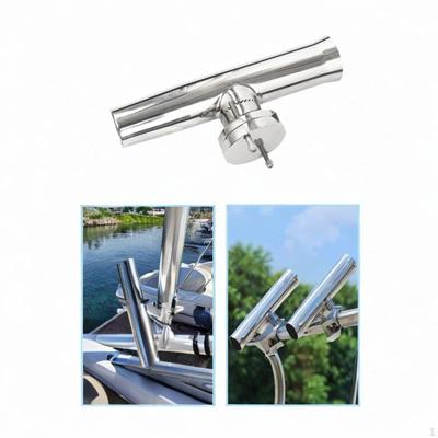 Fishing Rod Holder for Boat with Clamp Yacht Stainless Steel Marine Drain Holes