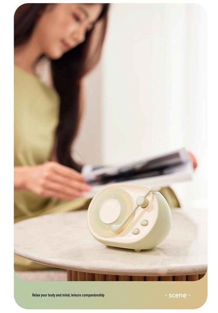 Retro Vinyl Bluetooth Speaker with Ambient Light, Perfect Gift for Friends, USB Charging