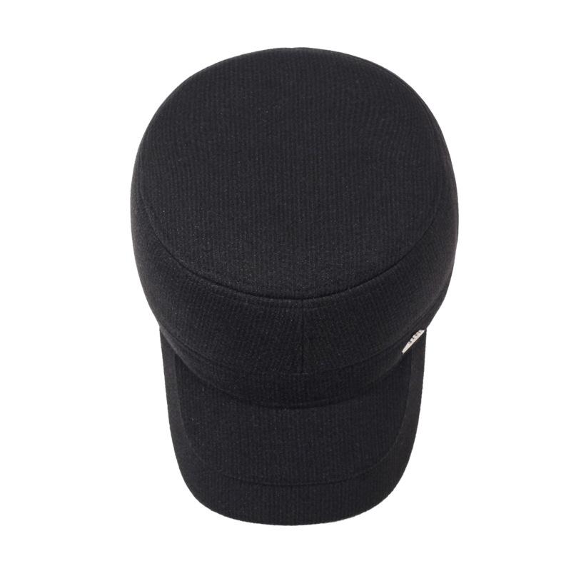 Men's Winter Hat Middle-Aged and Elderly Warm Wool Flat Cap Dad Baseball Cap Thick Cap