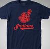INDIANS T-SHIRT Cleveland Baseball Retro Logo Tee Ohio Jersey Decal Series