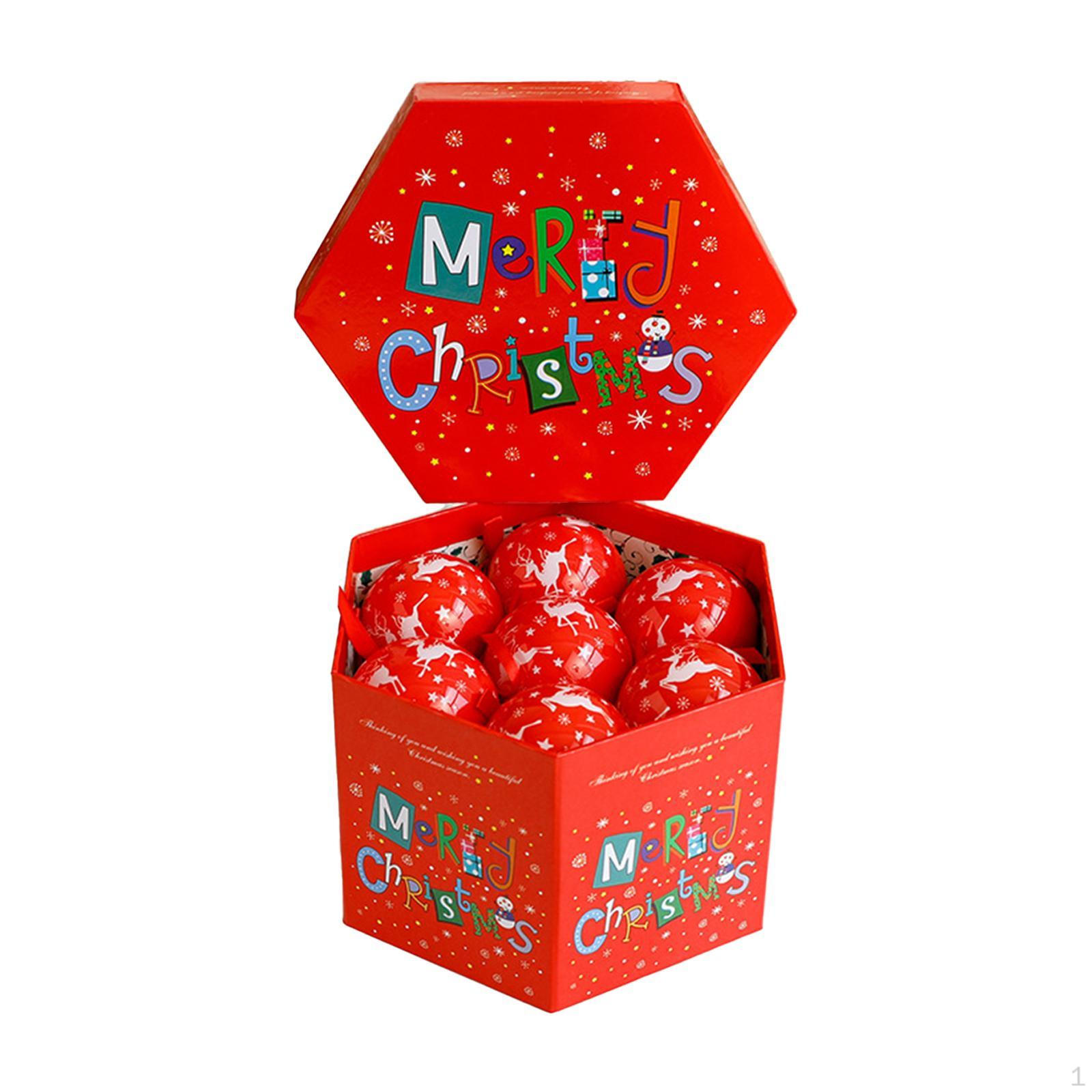 

14 шт. Рождественские шары, декоративные елочные шары для праздников Red white elk