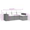 4 Piece Garden Sofa Set with Cushions Brown Poly Rattan