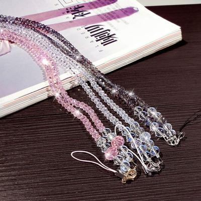 Lanyard Card Pack Rope Mobile Strap Anti-Lost Rope Mobile Phone Chain Crystal Pearl  Phone Chain