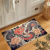 VIKAMA Dragon And Floral Pattern Tattoo Design Area Rug Ideal For Living Rooms, Bedrooms Or Play Areas Home Decoration