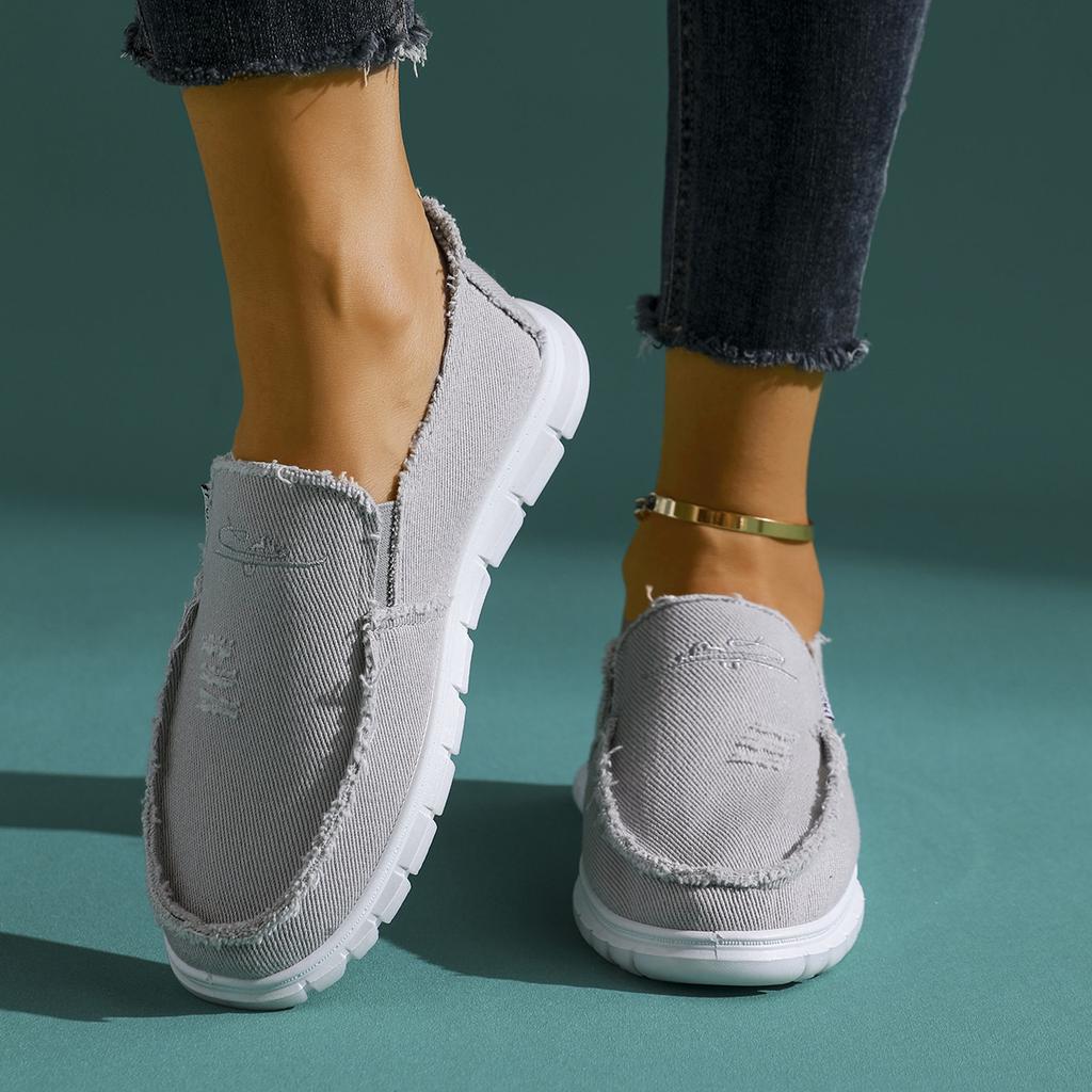 Naiste vabaaja madala säärega tennised pestud lõuendi ja karikakramustriga