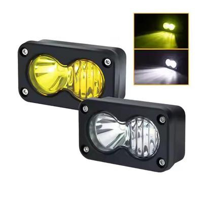 3 Zoll 20W Motorrad LED Arbeitsscheinwerfer Auto Quadratischer Spotlight Weiß Gelbe LED Pod Fahrlicht Nebelscheinwerfer für Auto LKW Gepäckträgerlampe