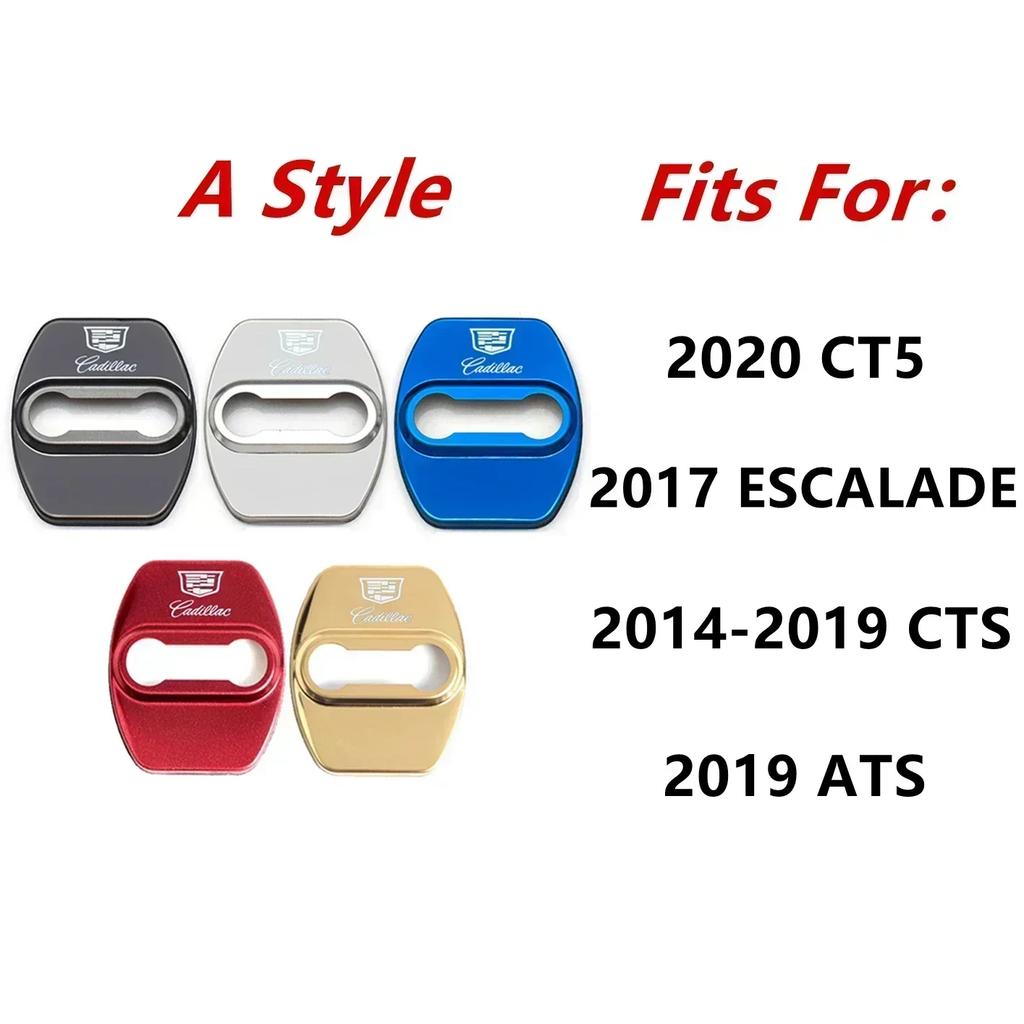 4pcs Car Door Lock Cover Protection Stickers for Cadillac CTS Escalade ATS Auto Interior Decal Replacement Logo Accessories