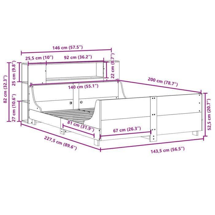 VidaXL Bed Frames Without Mattress White 140x200 Cm Solid Pine Wood 3323768