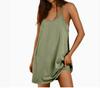 2025 Summer Sleeveless Solid Color Dress with Thin Straps & Pocket
