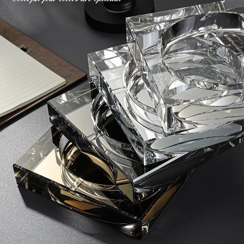 Crystal Glass Luxury Ashtray for Home or Office