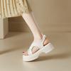 White Fairy Wind Platform Sandals Female Summer New Roman Shoes Cross Strap Thick Heel Flat Bottom Wear Beach Shoes