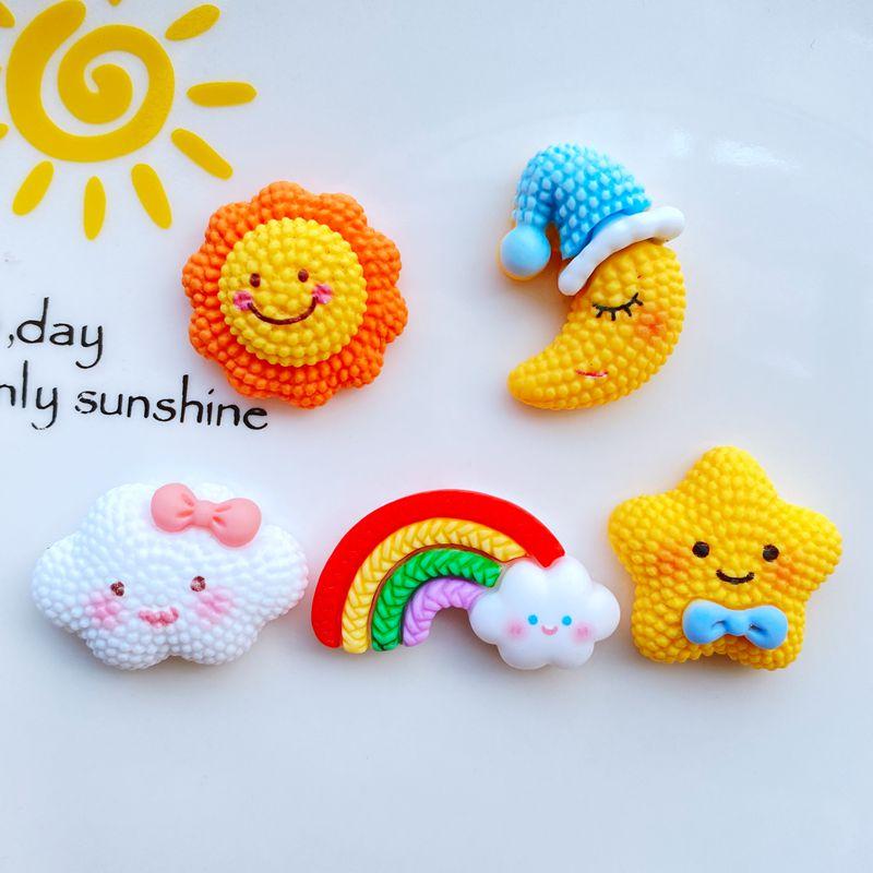 10Pcs New Cute Mini Sun, Star, Moon, Cloud, Rainbow Flat Back Resin Scrapbooking DIY Jewelry Craft Decoration Accessorie