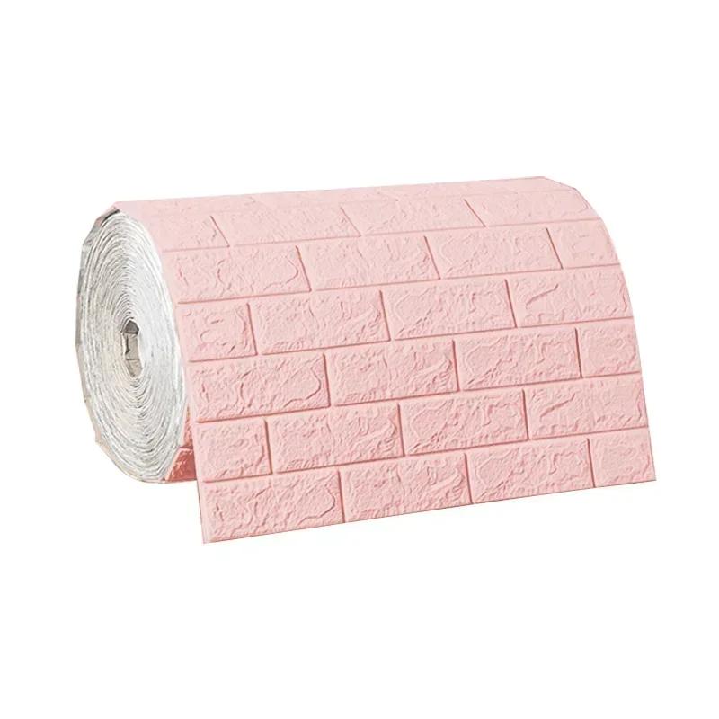 3D Soft Foam Brick Wallpaper Sticker Roll DIY Self Adhesive Living Room Home Kitchen Bathroom Decorative Wall Paper