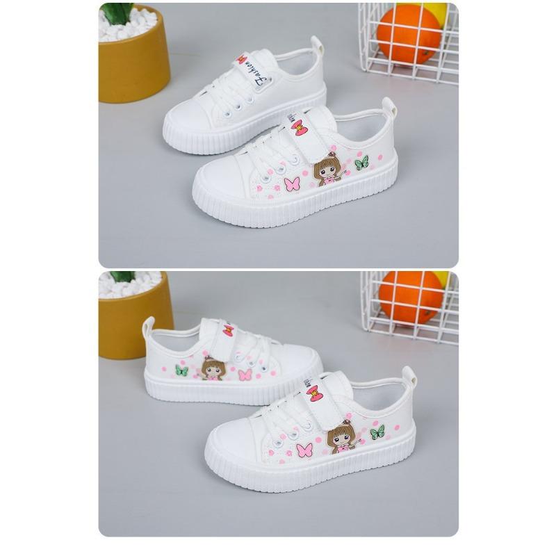 Fashion Children's Cartoon Canvas Girls Flat Casual Running Board Shoes