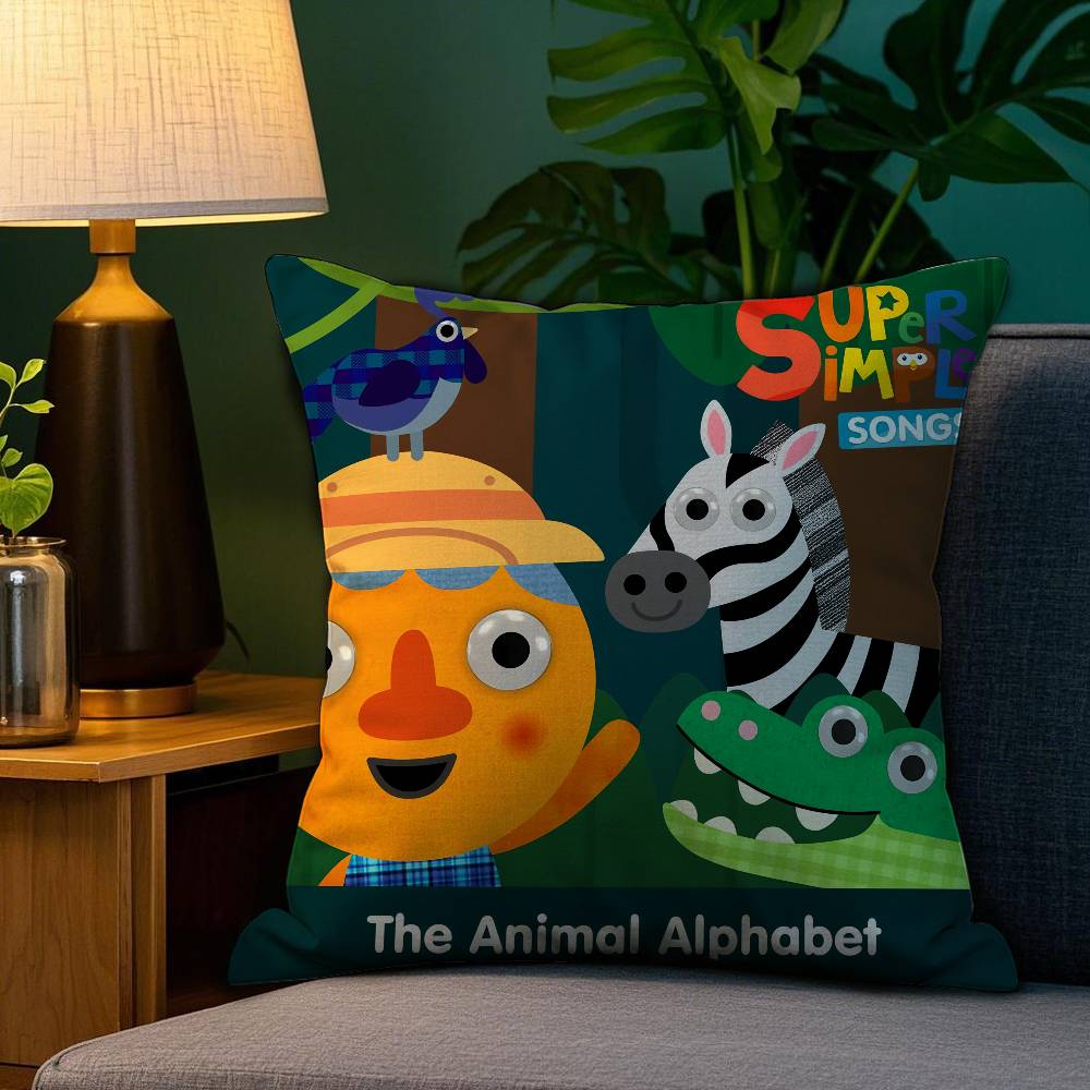 Cartoon Noodle & Pals Kissenbezug Sofa Wohnzimmer Schlafzimmer Beidseitiger Druck Quadratisches Kissen Nickerchen Kissenbezug