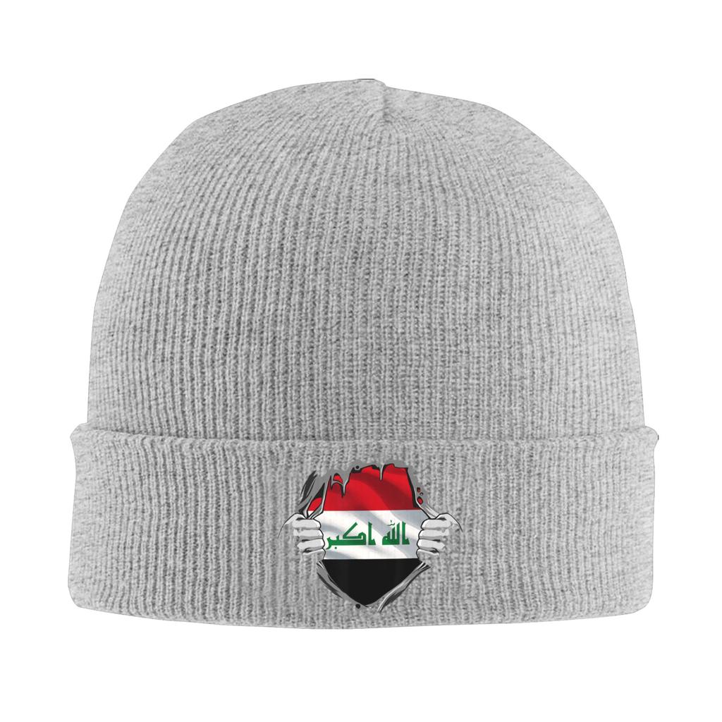 Iraq Flag Proud Iraqi Knitted Hat Womens Unisexs Beanies Winter Hats  Warm Caps