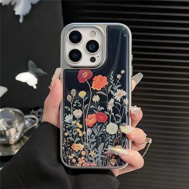 A bush of wildflowers for Apple iPhone 16/17promax mobile phone case 14 water condensation 13 plating 12 fresh 15
