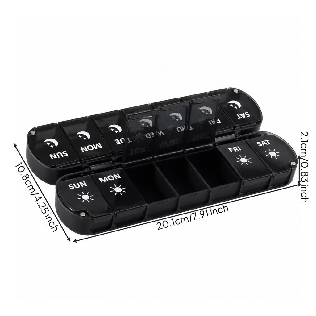 Weekly Pharmaceuticals Planner Portable Foldable Pill Organizer DustResistant for Home, Work
