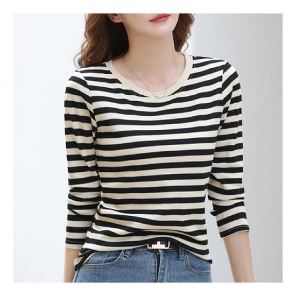 Navava NT602 Daily STripe Long Sleeve T shirT