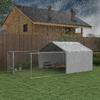 Dog Enclosure with Covers and Swivel Bowls, In Steel and Oxford Fabric, 4x2.3x1.5 M, Silver