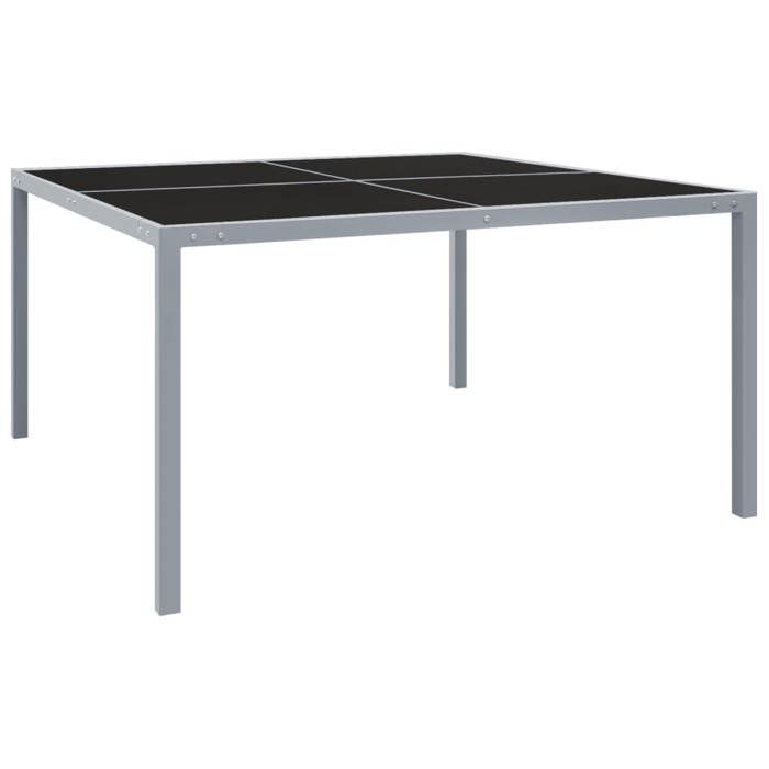 Maison Exclusive - Table de jardin 130x130x72 cm Gris Acier et verre