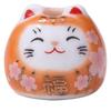 Ceramic Lucky Cat DIY Bracelet Pendant - Vertical Hole Beaded Charm Daruma Cat Accessories