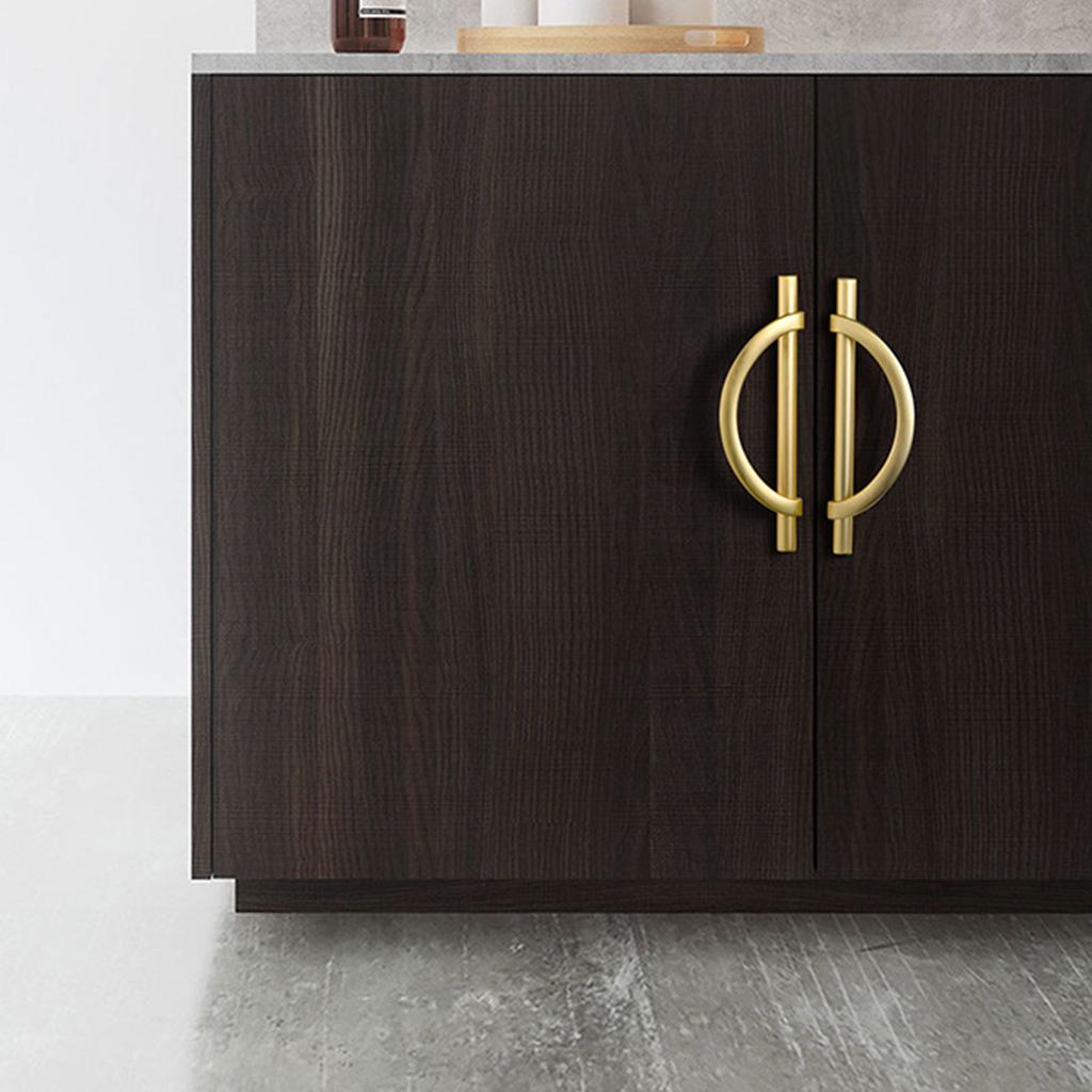 Retro Light luxury wardrobe handle Zinc Alloy Cupboard Pulls Kitchen Cabinet Drawer Handle Semi-circular Furniture Decor