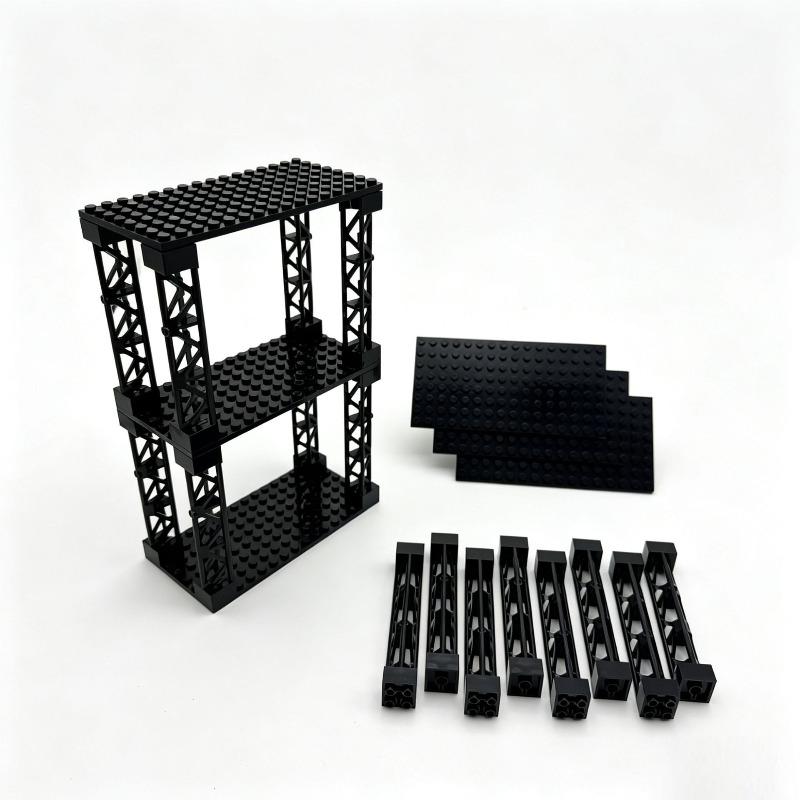 Building block double-deck military observation platform DIY parking lot 8x16 small particle double-sided floor support column