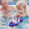Kids Electric Marine Rescue Boat Toy Fire Fighting Bath Toy with Light Music and Water Spray, Floating Ship for Pool & Tub