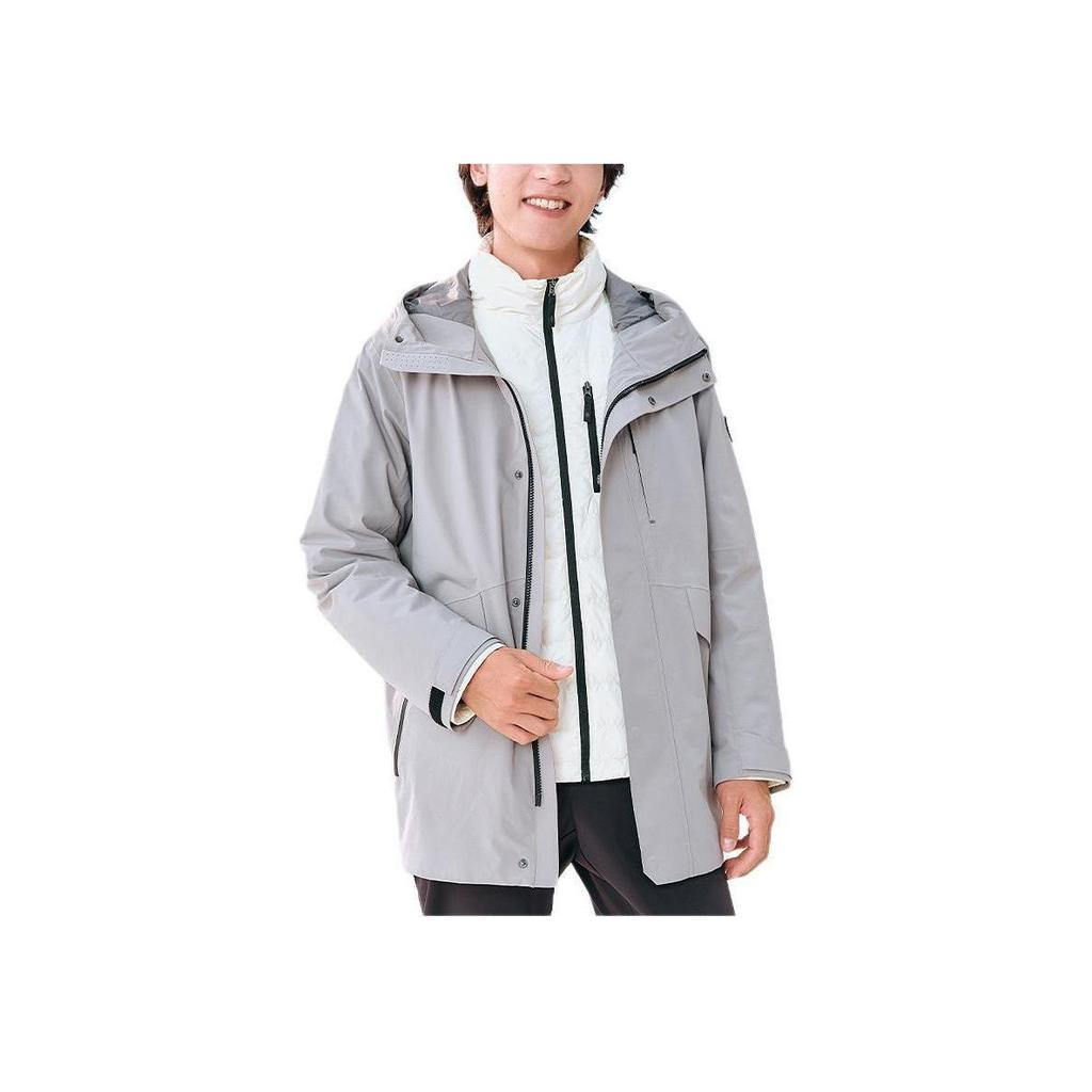 Skechers Solid Color Outdoor Warm Two-Piece Jacket Men jackets Quiet-Gray L423M169-00AV