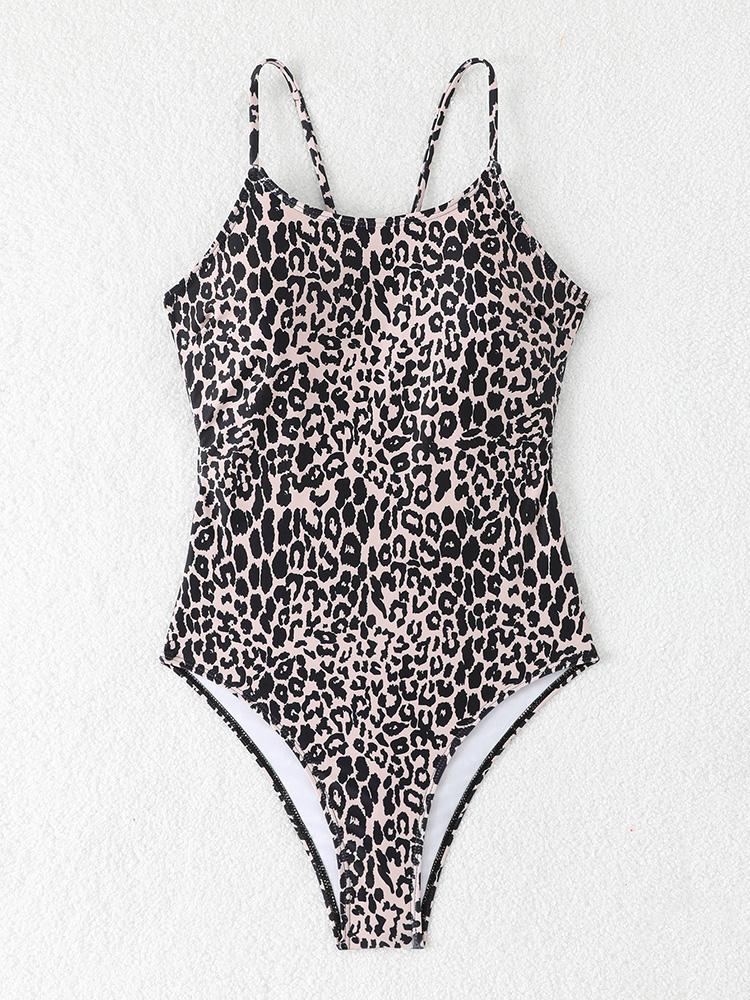 Sexy Leopard Women's Swimsuit One Piece Swimwear 2026 Bathing Suits Woman  Bandeau High Leg Bodysuit Female Beachwear Monokini