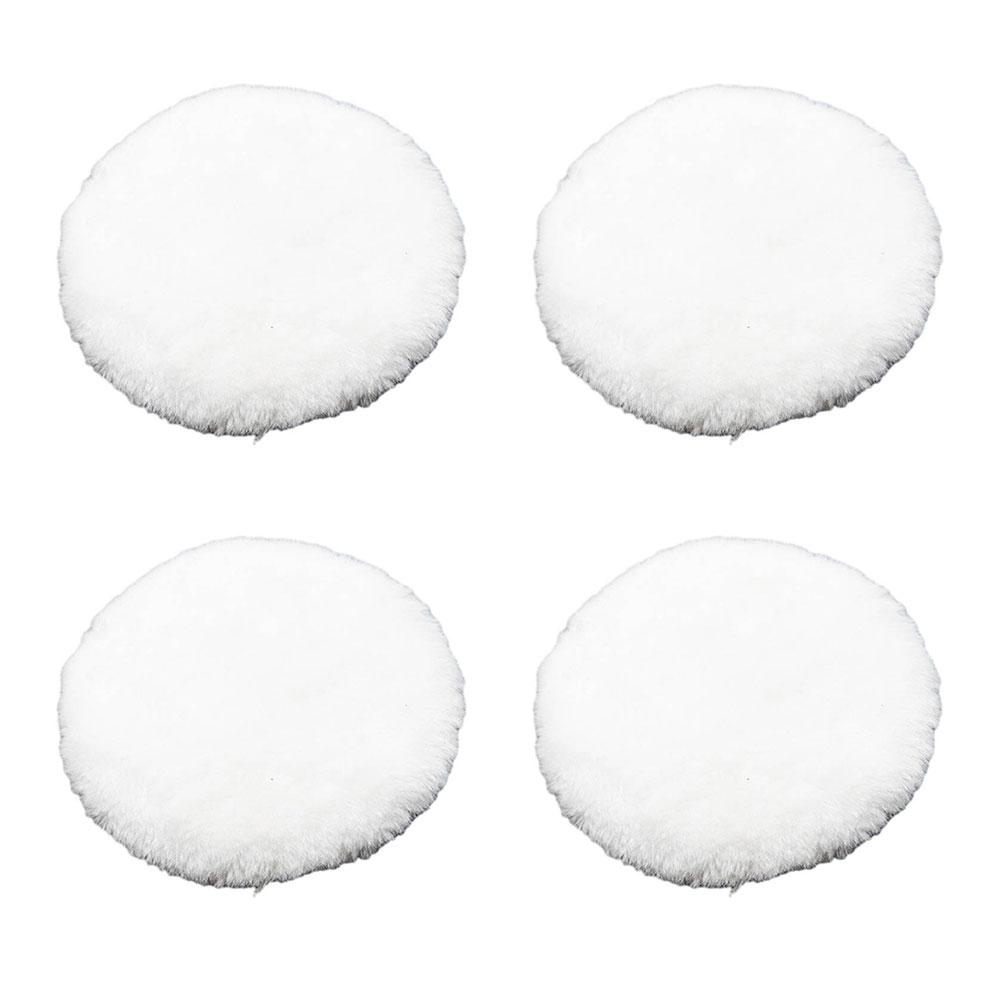 Artificial Wool Polishing Pads 4pcs 5inch for Buffing For Cleaning and Dust Removal with Soft Synthetic Fibers