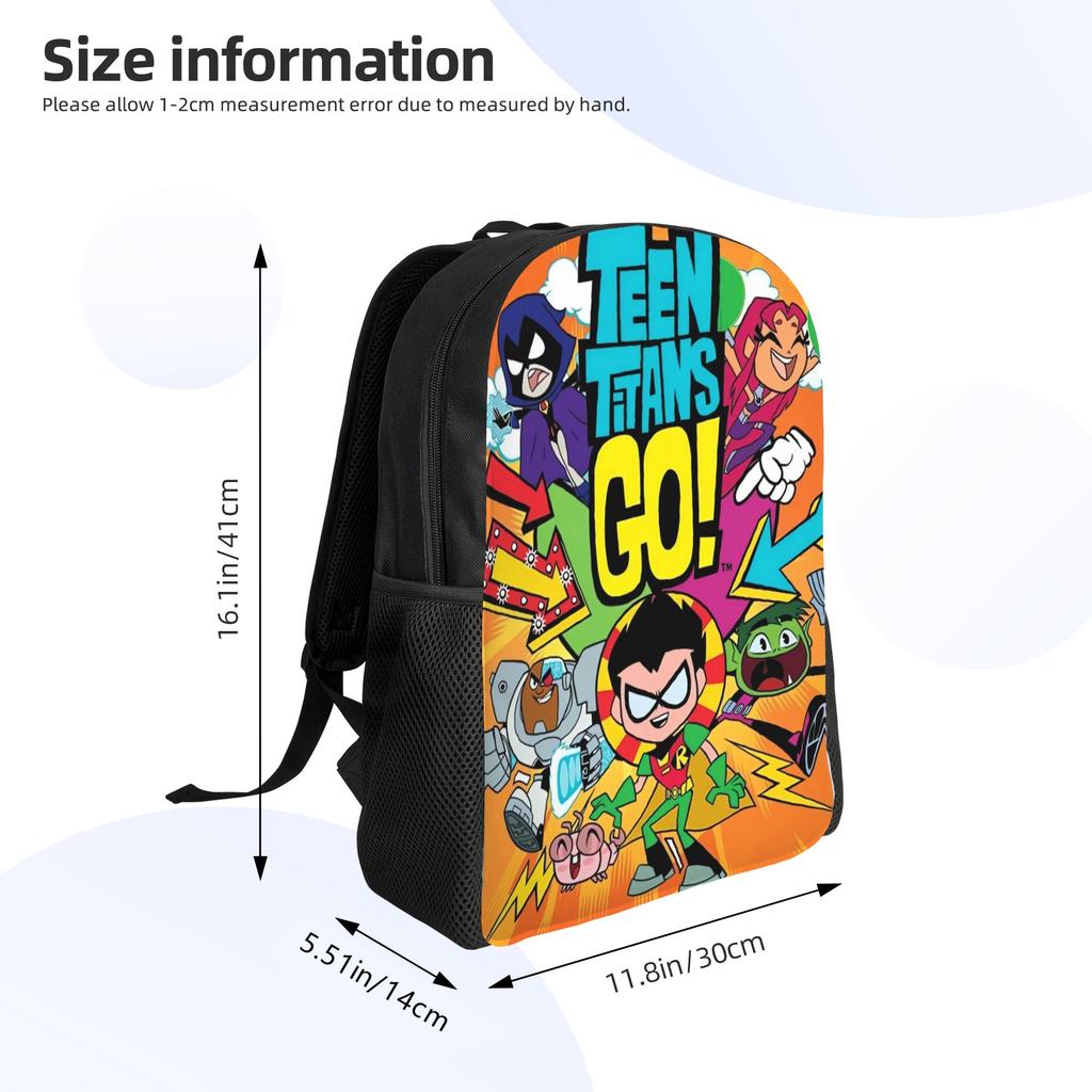 Teen Titans Go Raven's Emoticlones Backpack Men Polyester Outdoor Style Backpacks Breathable Stylish School Bags Rucksack