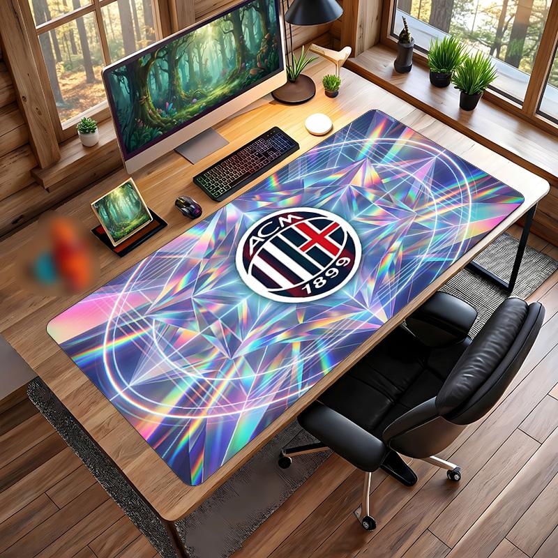 Alfombrilla de Ratón Grande Estampada AC Milan, Alfombrilla de Escritorio Suave de Goma Antideslizante para Decoración de Oficina, Portátil y Ordenador