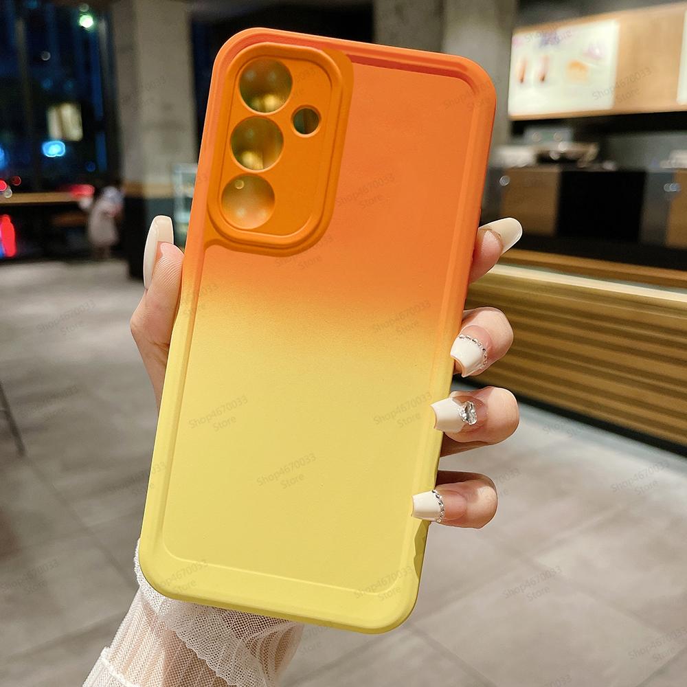 

Gradient Silicone Phone Case For Samsung A55 A35 A54 A34 A25 A15 A14 A73 A53 A33 A23 A13 A72 A52 A32 A22 Shockproof Bumper Funda A35 5G червоний