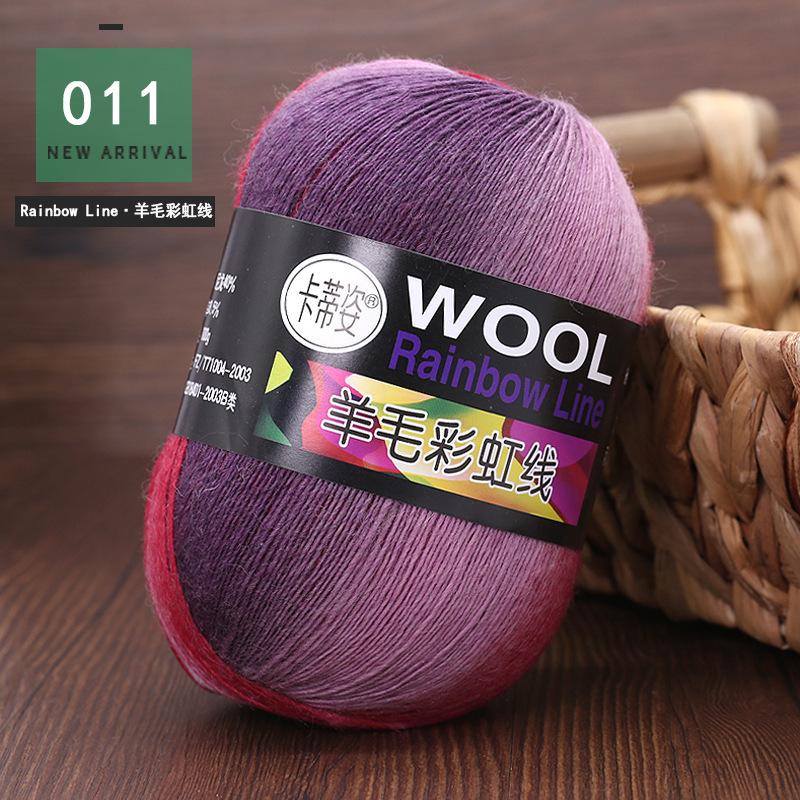100g Wool Yarn Dye Rainbow Wool Flower Gradient Medium Thick Stick Needle Wool Hand Knitting Hat Coat Scarf Line