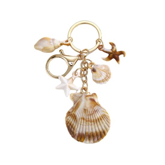 Beach Keychain Pendant Imitation Shell Conch Starfish Design Handbag Pendant Keyring Bag Charm Wallet Accessory