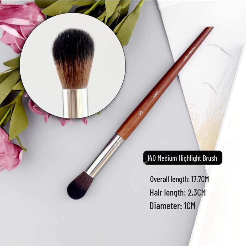Soft Bristle Professional Makeup Brush Set: Blush, Eyeshadow, Powder & Single Piece Brush.