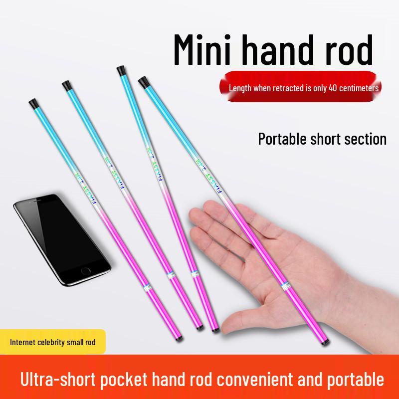 Children's Ultra-Short Mini Fishing Rod Set for Stream and Shrimp Fishing